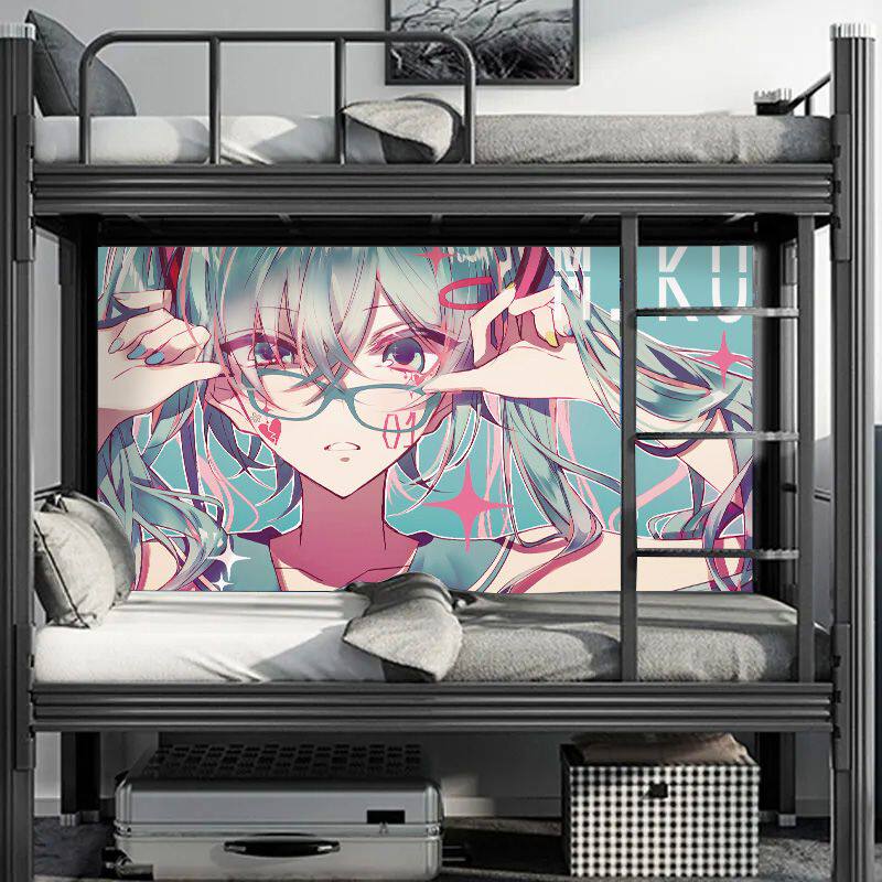 二次元初音未来高清海报动漫墙贴学生宿舍床铺超大房间可爱墙纸