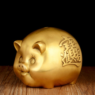 速发铜猪儿储罐2022年新款金猪摆件可存取钱蓄罐存童创意家用