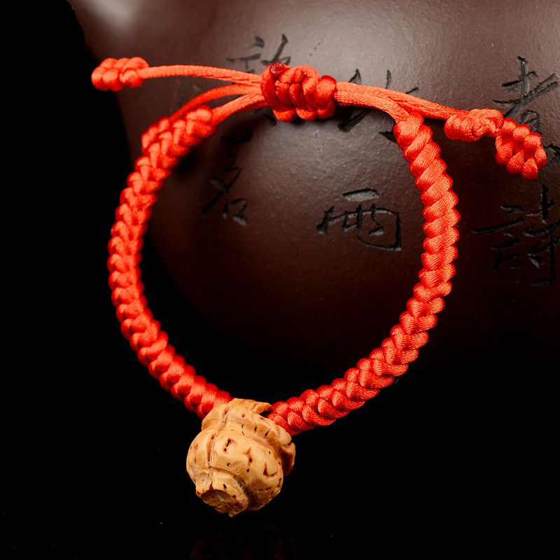 桃核红绳手链桃篮脚链手串饰品红绳手链平安细本命年桃木手串饰品