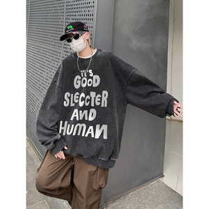 直播品质!秋冬重磅水洗做旧圆领卫衣XZ203-W624-P58