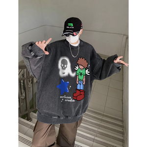 直播品质! 秋冬重磅水洗做旧圆领卫衣 XZ203-SW622-P58图片