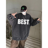 直播品质秋冬重磅水洗做旧圆领卫衣XZ203-W604-P58，男装卫衣，星座203