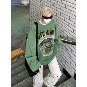 直播品质!23秋冬重磅水洗做旧圆领卫衣XZ203-SW620-P58
