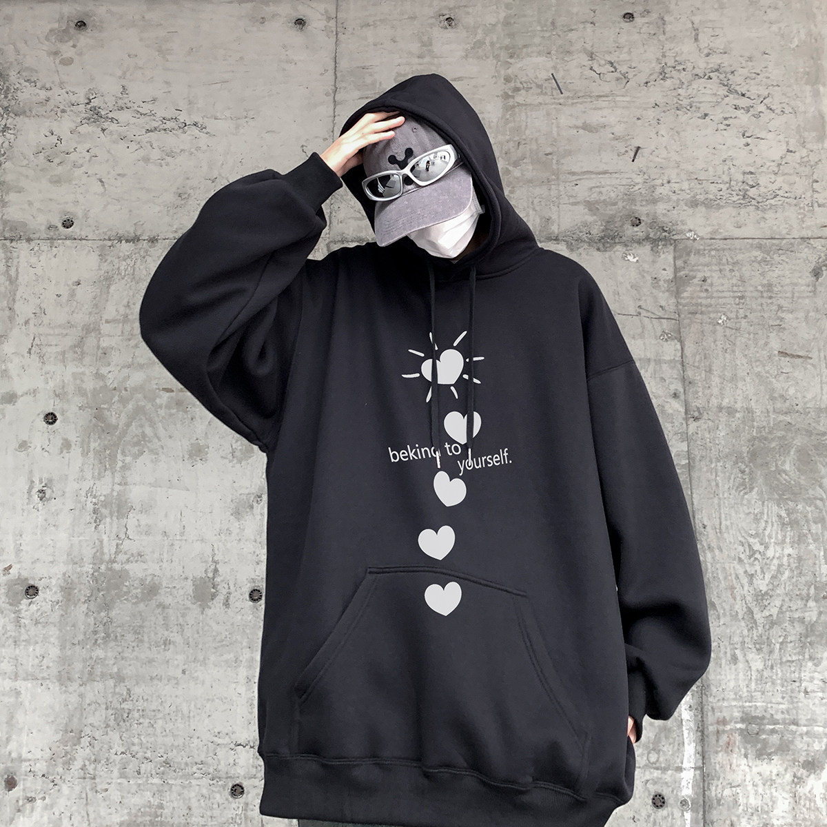 直播品质！重磅加绒新品连帽宽松套头卫衣XZ203-W655加绒-P58,男装卫衣,星座203