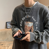 XZ203-CT07-P58秋新品水洗做旧纯棉印花长袖T恤.，男装T恤，星座203