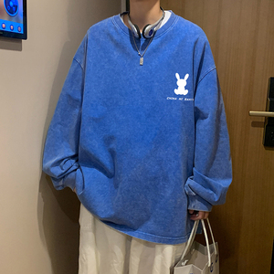 XZ203-CT22-P55  23春季水洗做旧全棉长袖T恤  货足！控78图片