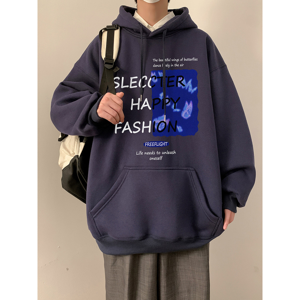 直播品质！重磅新品连帽宽松卫衣.XZ203-W609-P55加绒P65.,男装卫衣,星座203