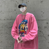 直播品质！秋装新品水洗做旧宽松印花长袖T恤XZ203-CT231-P55，男装T恤，星座203