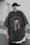 XZ203-SX212-P3823夏季新品水洗做旧短袖T恤.，男装T恤，星座203