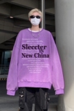 直播品质!23秋冬重磅水洗做旧圆领卫衣XZ203-W613-P58，男装卫衣，星座203