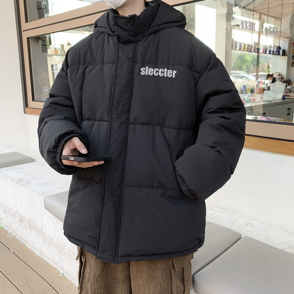 冬季男士宽松连帽加厚棉服面包服XZ203-MY691-P108.,男装棉衣,星座203