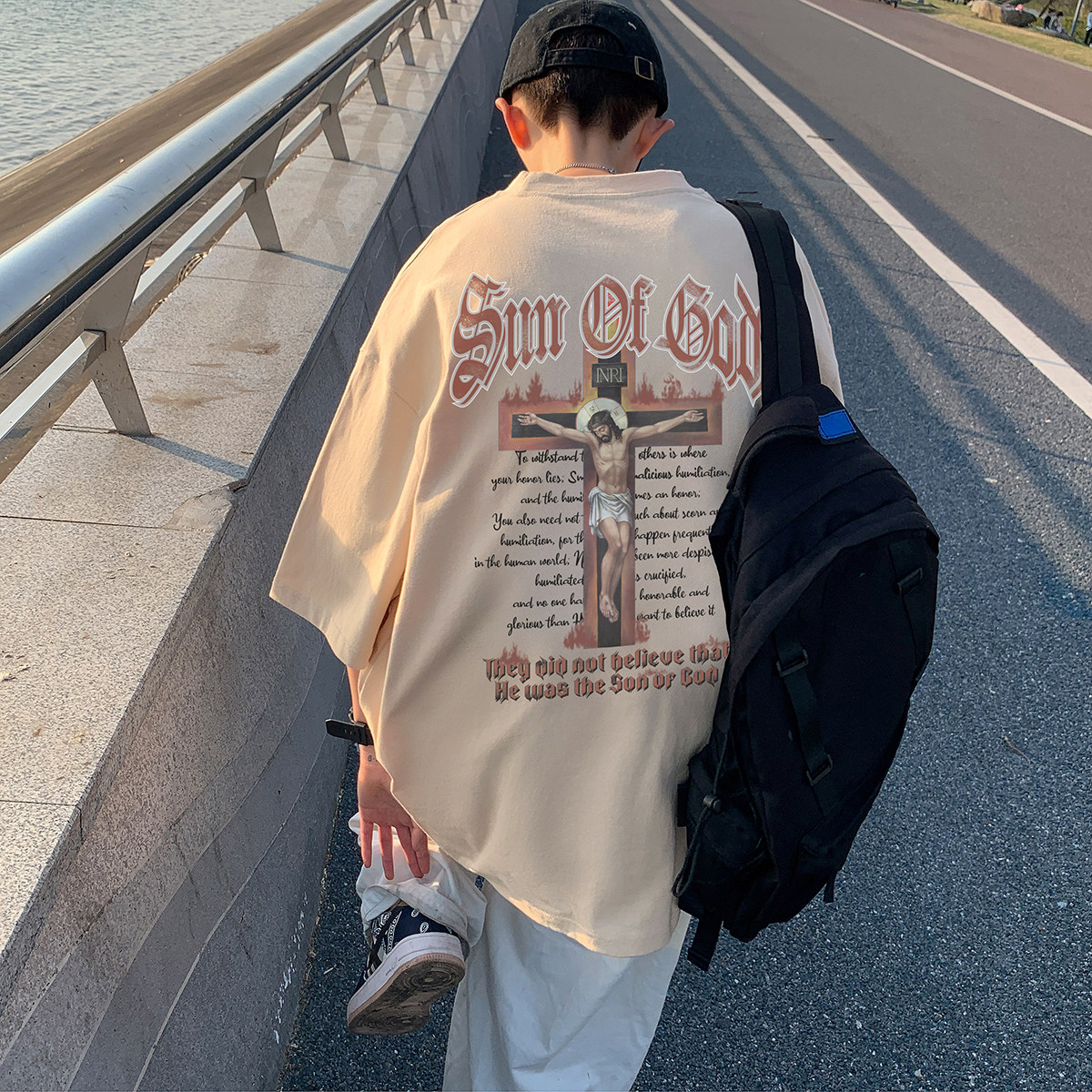 XZ203-T518-P2823夏季新款印花圆领宽松T恤短袖..,男装T恤,星座203