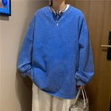 XZ203-CT01-P4822秋季新品水洗做旧潮雪花纯棉长袖T恤控价68，男装T恤，星座203