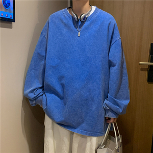 XZ203-CT01-P48 22秋季新品水洗做旧潮雪花纯棉长袖T恤 控价68图片