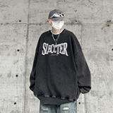 直播品质!秋冬重磅水洗做旧圆领卫衣XZ203-SW642-P58，男装卫衣，星座203