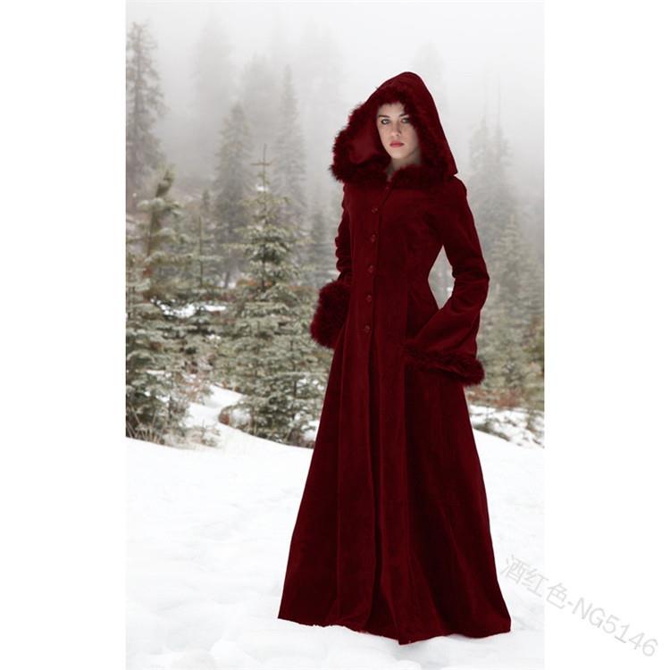 autumn raincoat embroidery coats female hood worsted long