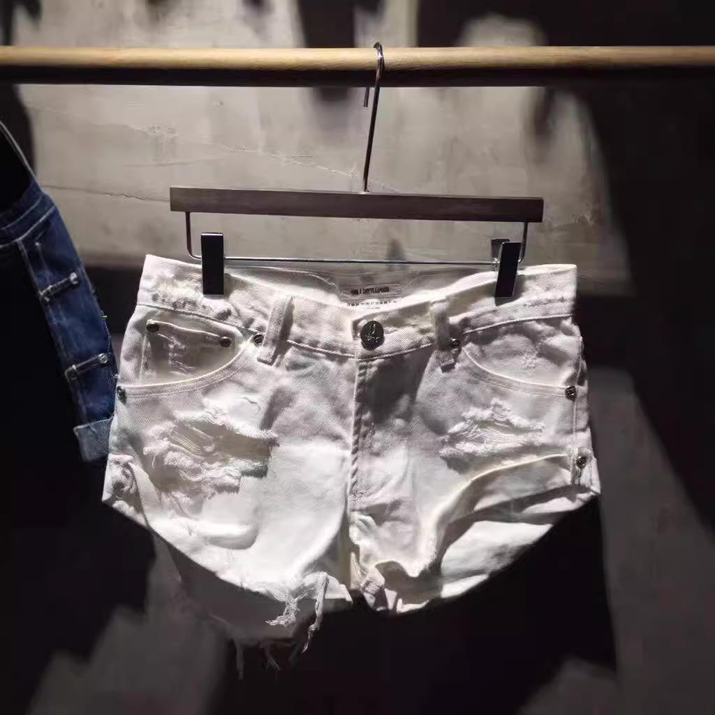 Edge Denim Women Hot High Raw Shorts Sexy Ripped Street