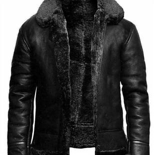 fur thickened Mens coat leather jacket faux