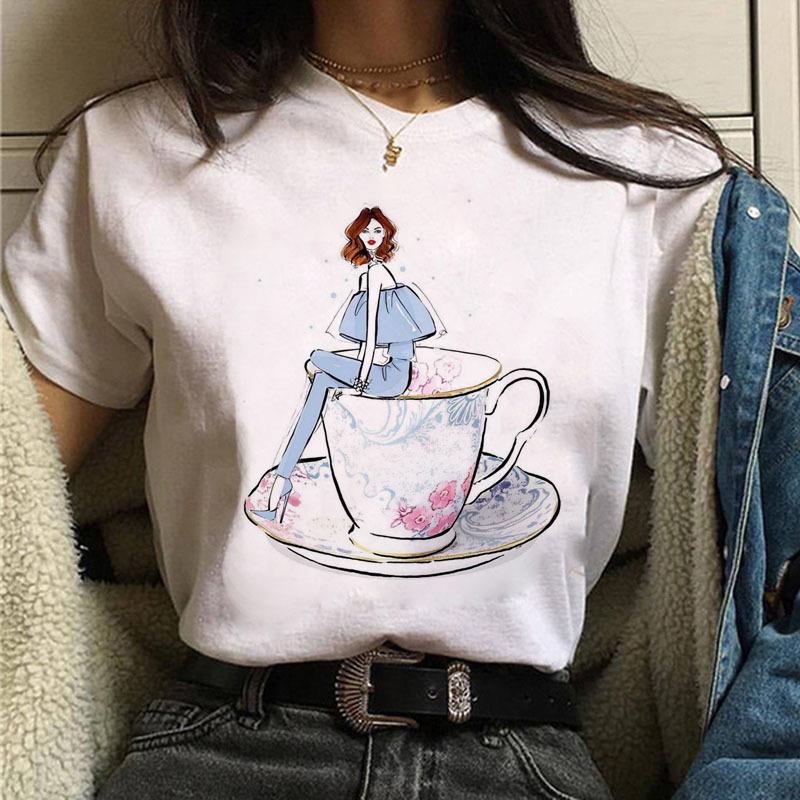 casual -shirt print character series white snow -shirt