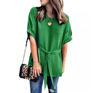 new big loose ladies tops tunic neck bow summer casual