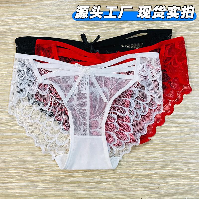 Lace panties for women transparent mesh low waist hot