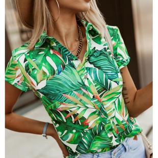 femme women ladies office print casual shirt shirts blouses