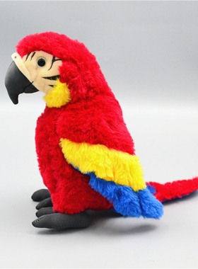 外贸单英国红色鸟可爱金刚鹦鹉玩偶鹦鹉公仔仿真动物毛绒玩具礼物