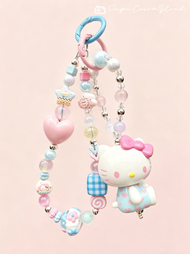 手机链 正版HelloKitty彩虹糖系列原创串珠包包挂件可爱潮玩手作