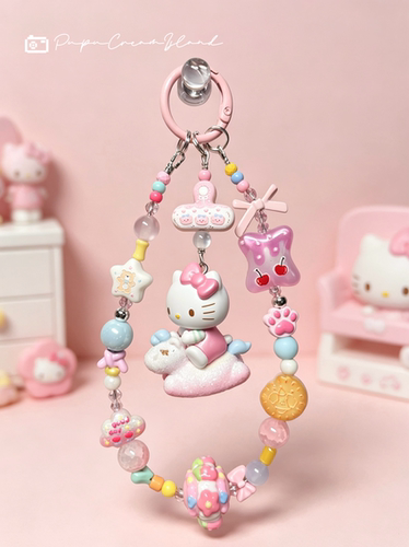 手机链 正版HelloKitty童心小马萌趣原创手作diy潮玩串珠包包挂件