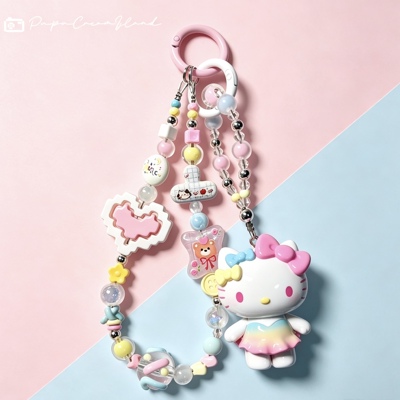 手机链 正版HelloKitty泳衣派对系列原创串珠包挂件可爱潮玩手作