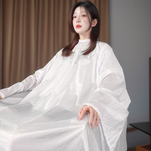 专业美发带袖围布轻薄透气定制