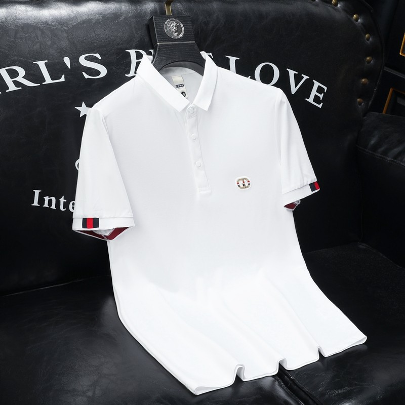 欧货高品质丝光棉2023夏季新款男士短袖POLO衫5513-P75黑沙发,男装Polo衫,钱塘6009(原3017)