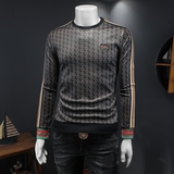 2025假模四季款金丝绒男士圆领潮流刺绣时尚卫衣QT6009-9362-P125，男装卫衣，钱塘6009(原3017)