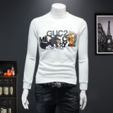 2023秋冬季新款圆领修身纯棉休闲刺绣男士卫衣9502P85绿假模，男装卫衣，钱塘6009(原3017)