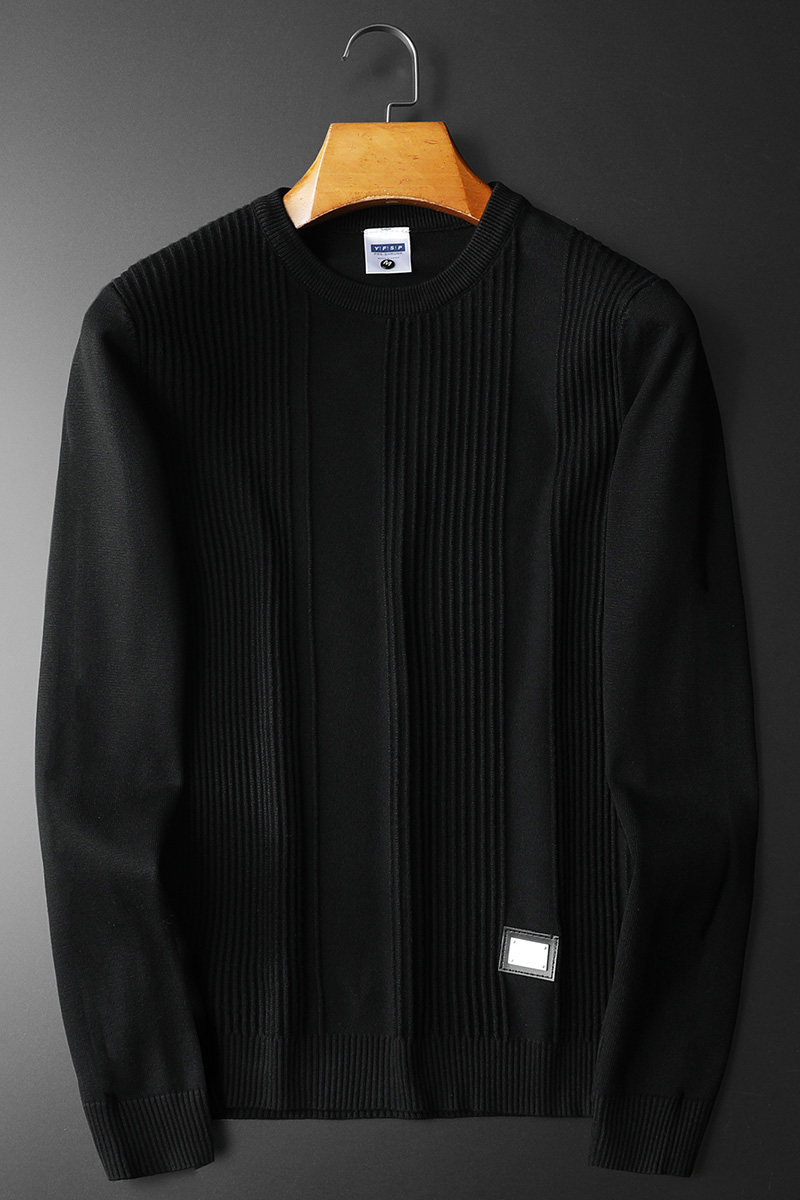 2023秋冬新品圆领提花羊毛针织衫打底QT3017-803-P85平铺咖,男装针织衫/毛衣,钱塘6009(原3017)