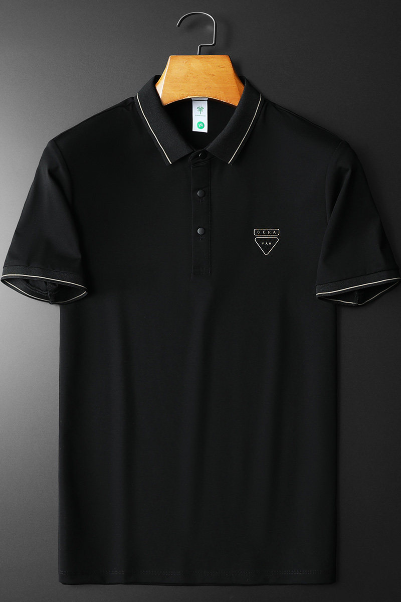 欧货高品质丝光棉2023夏季新款男士短袖POLO衫672-P75白平铺,男装Polo衫,钱塘6009(原3017)