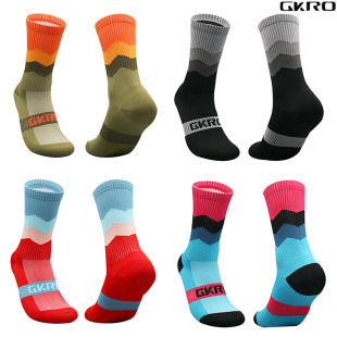 GKRO 女长袜 自行车骑行袜子专业运动跑步长筒公路车男袜冬季