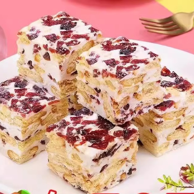 全店选3件送50包零食】雪花酥蔓越莓抹茶整箱饼干手工牛轧糖糕