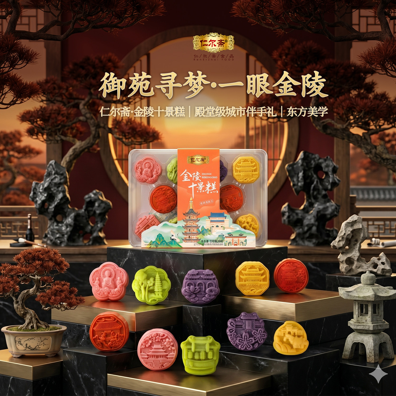 金陵十景糕夫子庙名糕点心南京地标特色点心金陵南京特产美食小吃