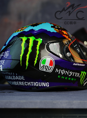 AGV Pista GPRR Morbidelli Misano和平头盔平等黑人大尾翼碳纤维