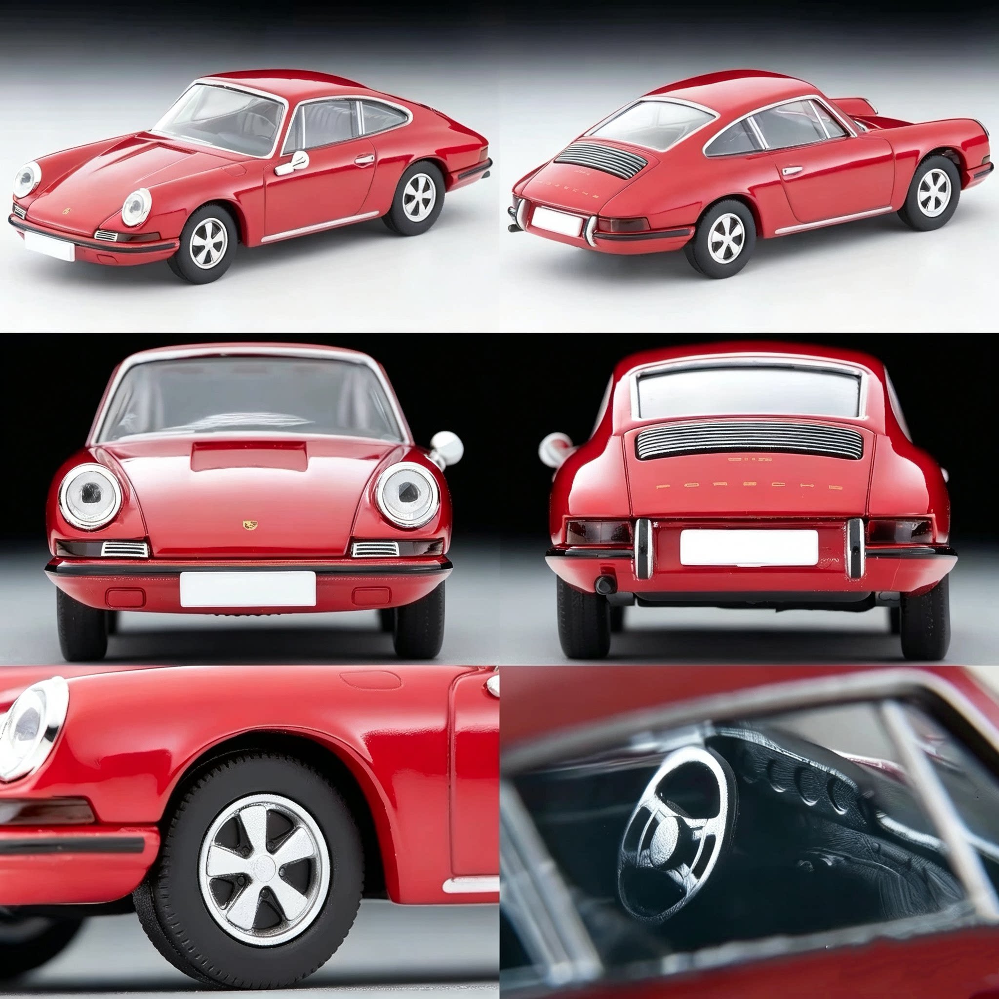 TLV保时捷Porsche 911s 901 LV-86h红 67年式1:64汽车模型多美卡
