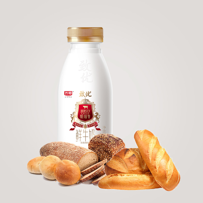 光明致优鲜奶娟姗牛奶280ml/低温鲜奶800ml/瓶巴氏杀菌鲜牛乳牛奶