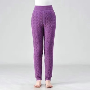 女奶奶加厚东北高腰长裤 冬天老太太打底棉裤 老人保暖德绒家居睡裤