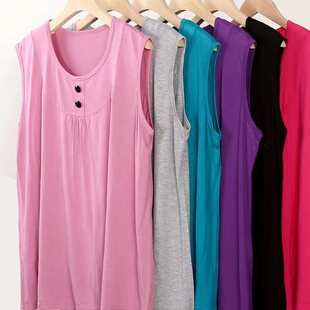 200斤老太太莫代尔棉T恤上衣服老人夏装 胖奶奶加肥加大码 背心女装