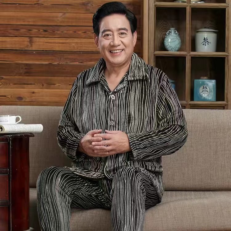 秋冬季中老年加厚法兰绒睡衣男607080岁爷爷时尚外套爸爸保暖套装,男装,中老年套装,淘宝优惠券,粉丝福利购,淘宝优惠卷