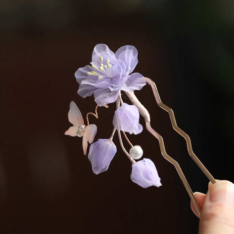 小花簪子汉服发饰仙美少女发梳插梳唐风簪花旗袍配饰古风发钗头饰