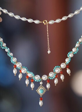 米珠项链2024新款复古流苏