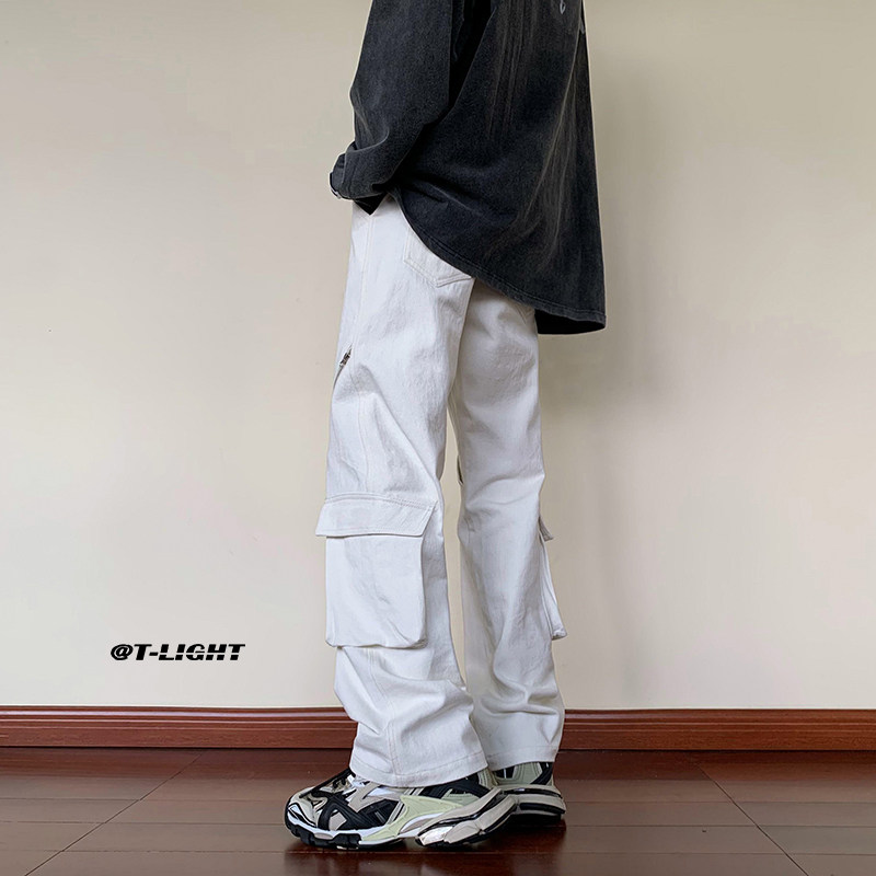 秋冬新款青少年工装拖地裤休闲潮牌直筒高街裤1401-K064-P50控78,男装工装外套,星座1401