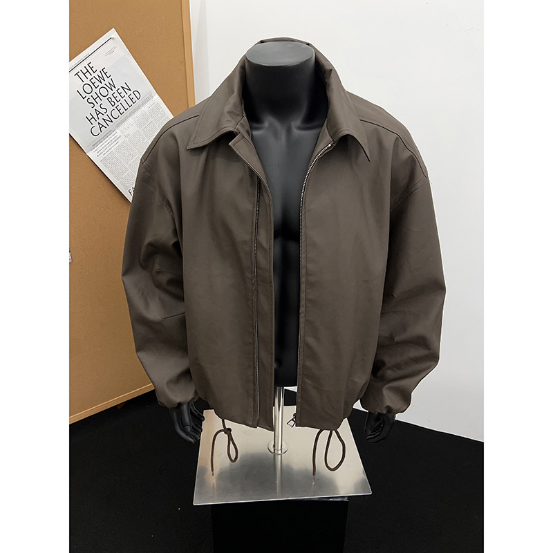 春季翻领皮夹克情侣休闲时尚炸街宽松潮流百搭男1401-JK2503-P80，男装夹克，星座1401