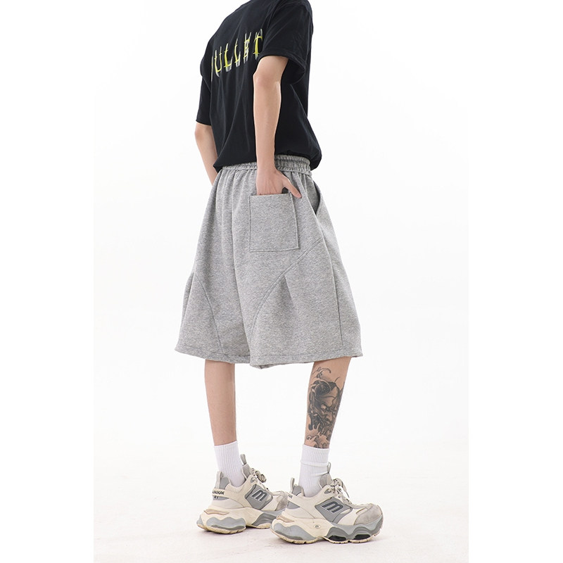 夏季新高品质港风宽松直筒休闲短裤运动五分裤1401-DK86-P35现货,男装牛仔裤,星座1401